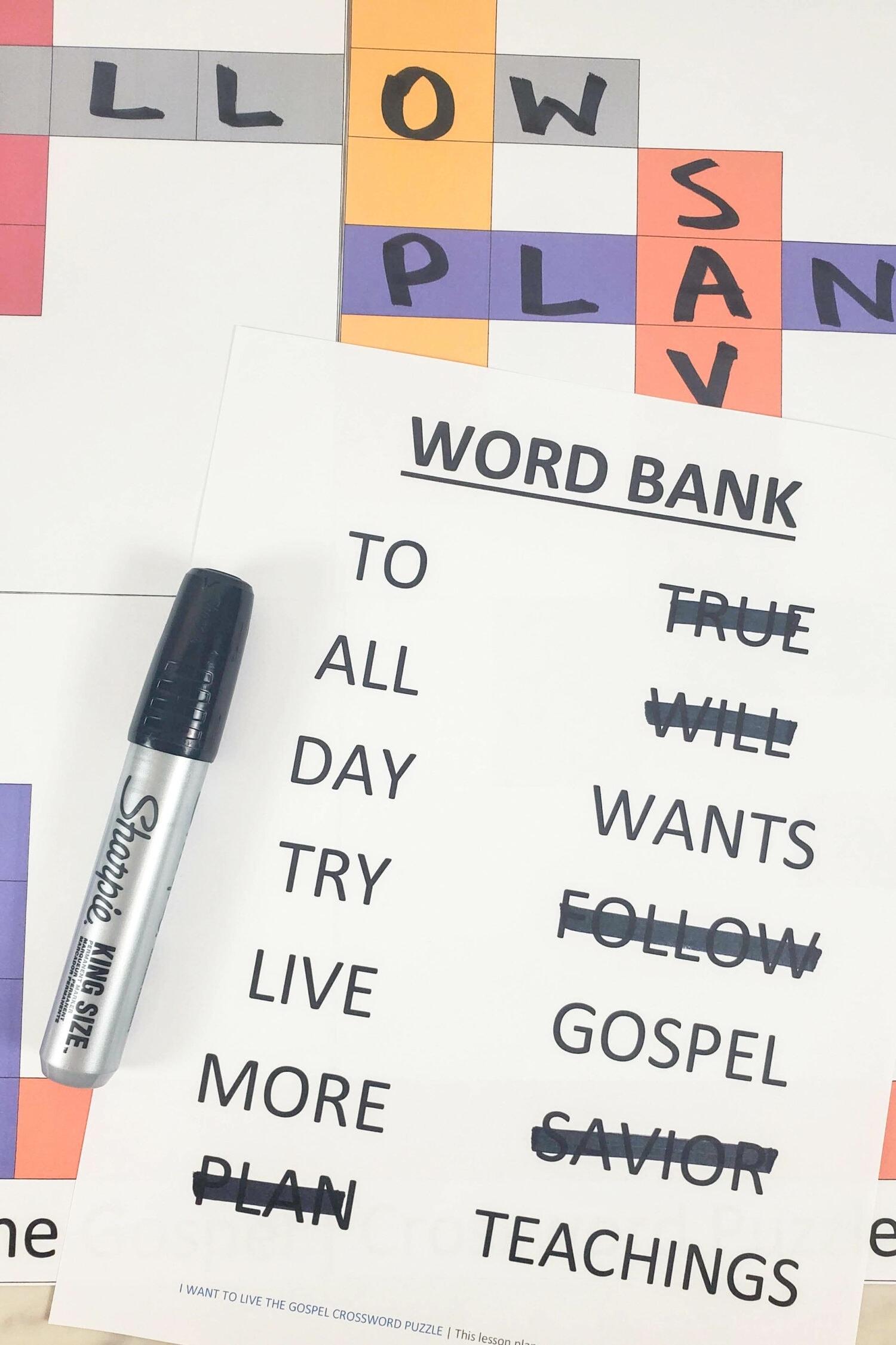 I Want To Live The Gospel Crossword Puzzle Primary Singing