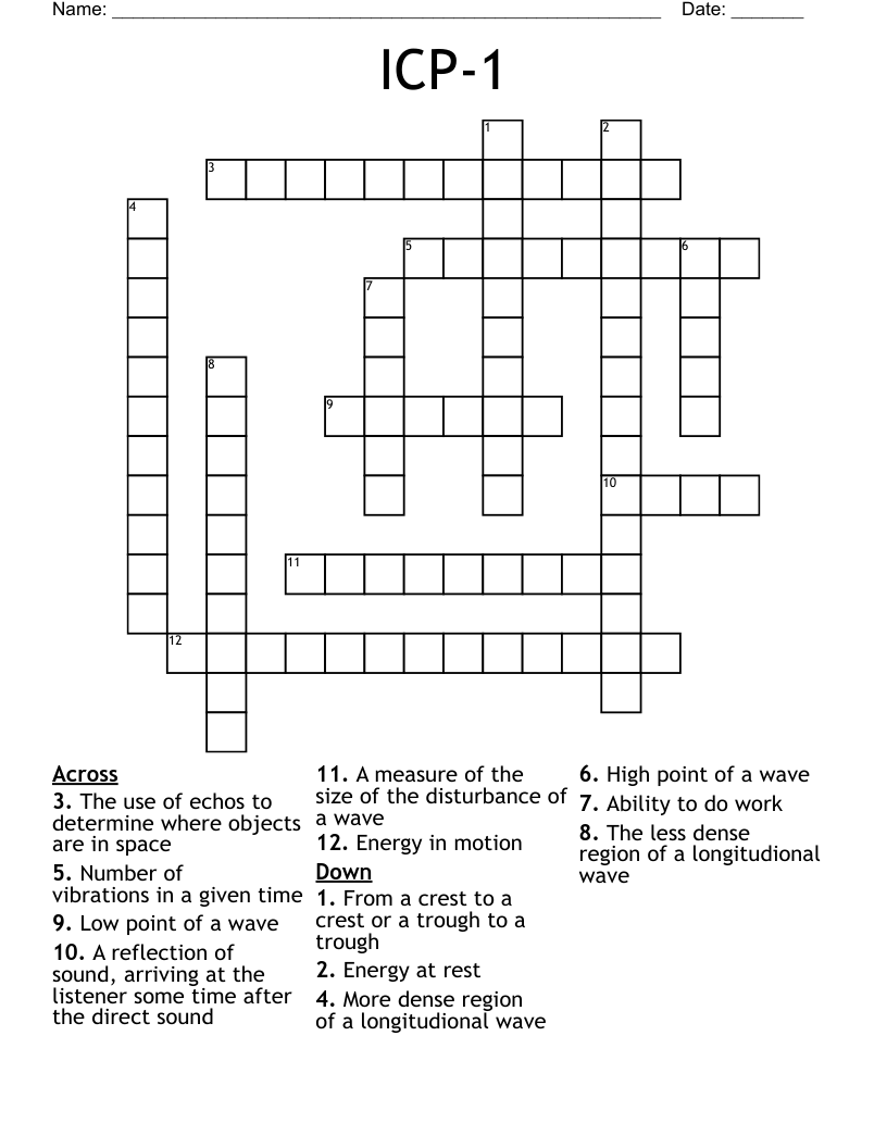 ICP 1 Crossword WordMint ICP 1 Crossword WordMint