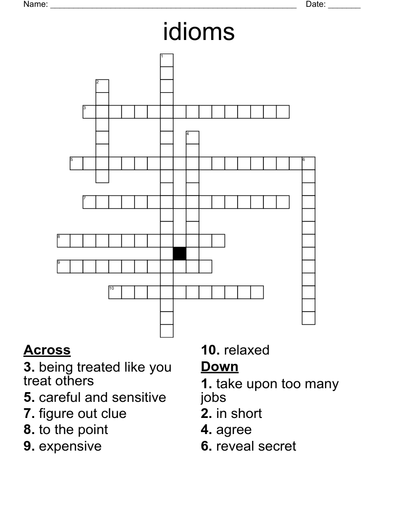 Idioms Crossword WordMint