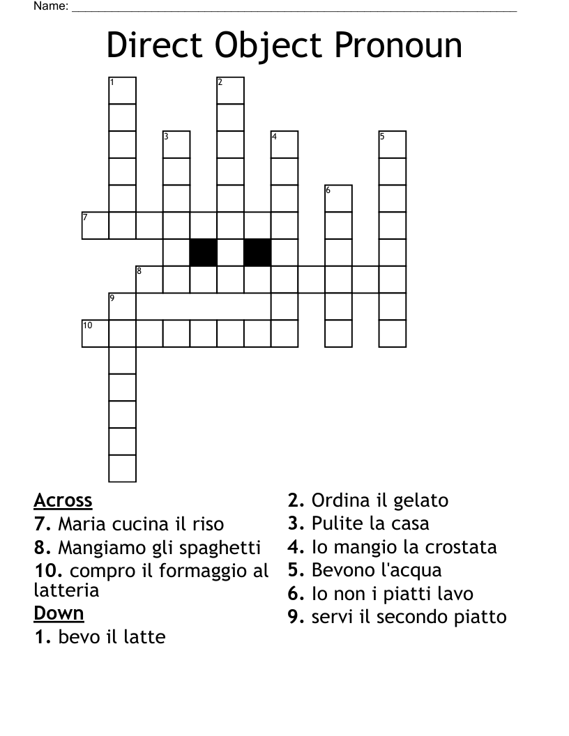Il Futuro Semplice Crossword WordMint Il Futuro Semplice Crossword WordMint