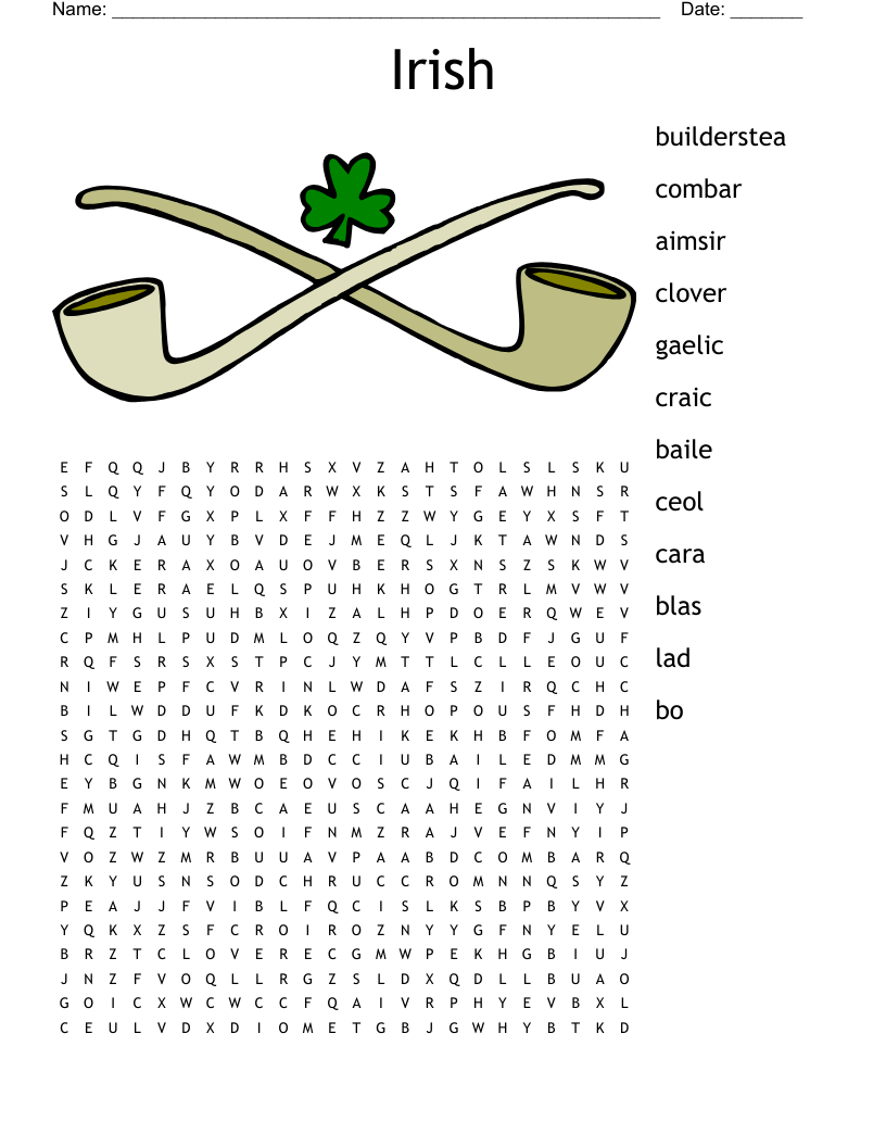 Irish Gaelic Crossword WordMint