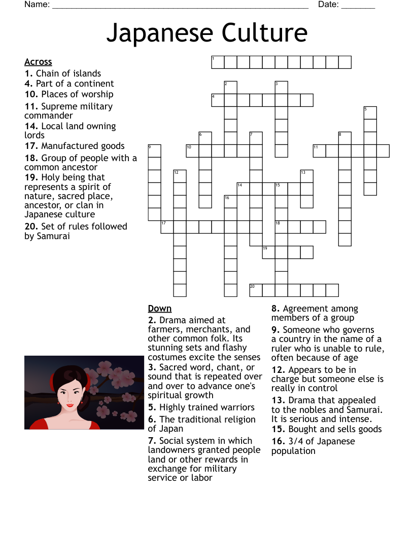Japanese Culture Crossword WordMint