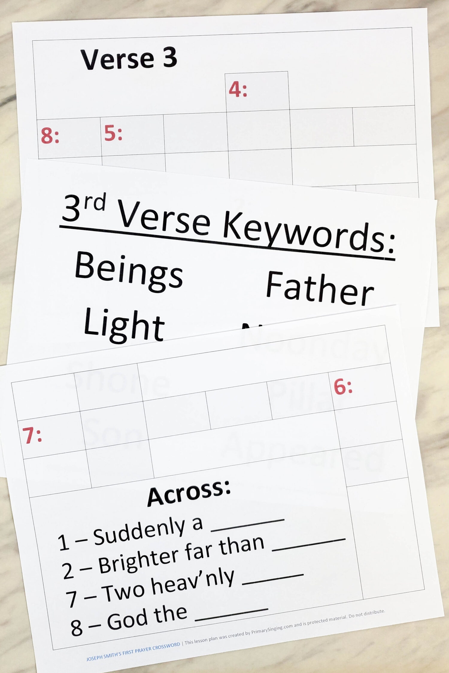 Joseph Smith s First Prayer Crossword Puzzle Primary Singing Joseph Smith s First Prayer Crossword Puzzle Primary Singing