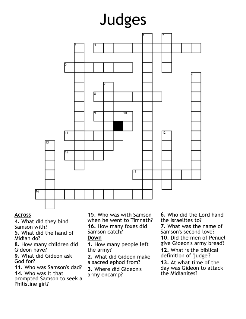 Judges Crossword WordMint