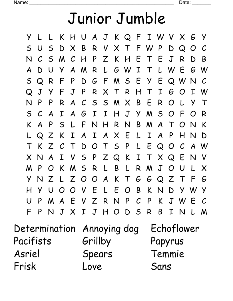 Junior Jumble Word Search WordMint Junior Jumble Word Search WordMint