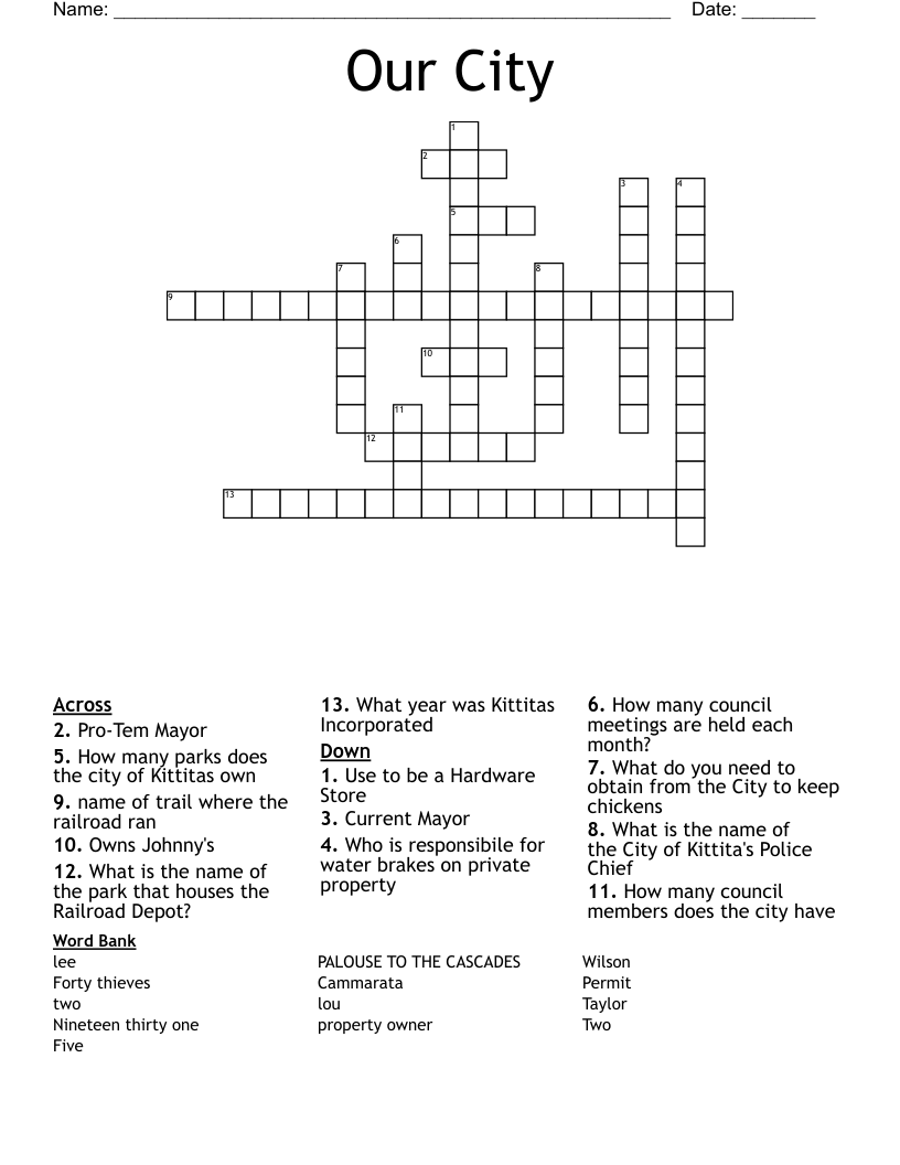 Kansas City Chiefs Crossword WordMint