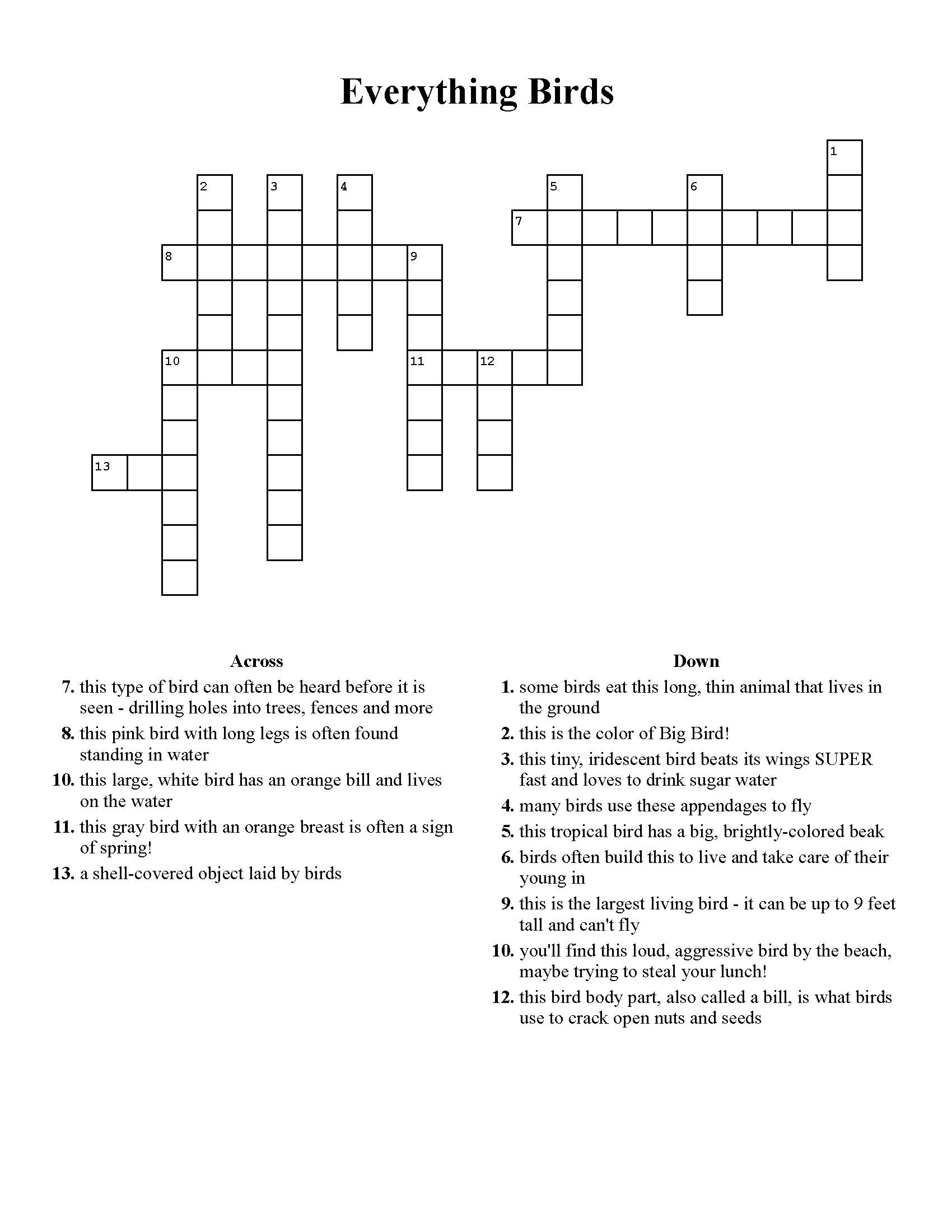 Kids Crossword 4 Ann Arbor District Library