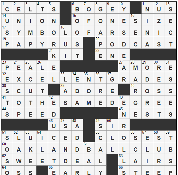 L A Times Crossword Corner