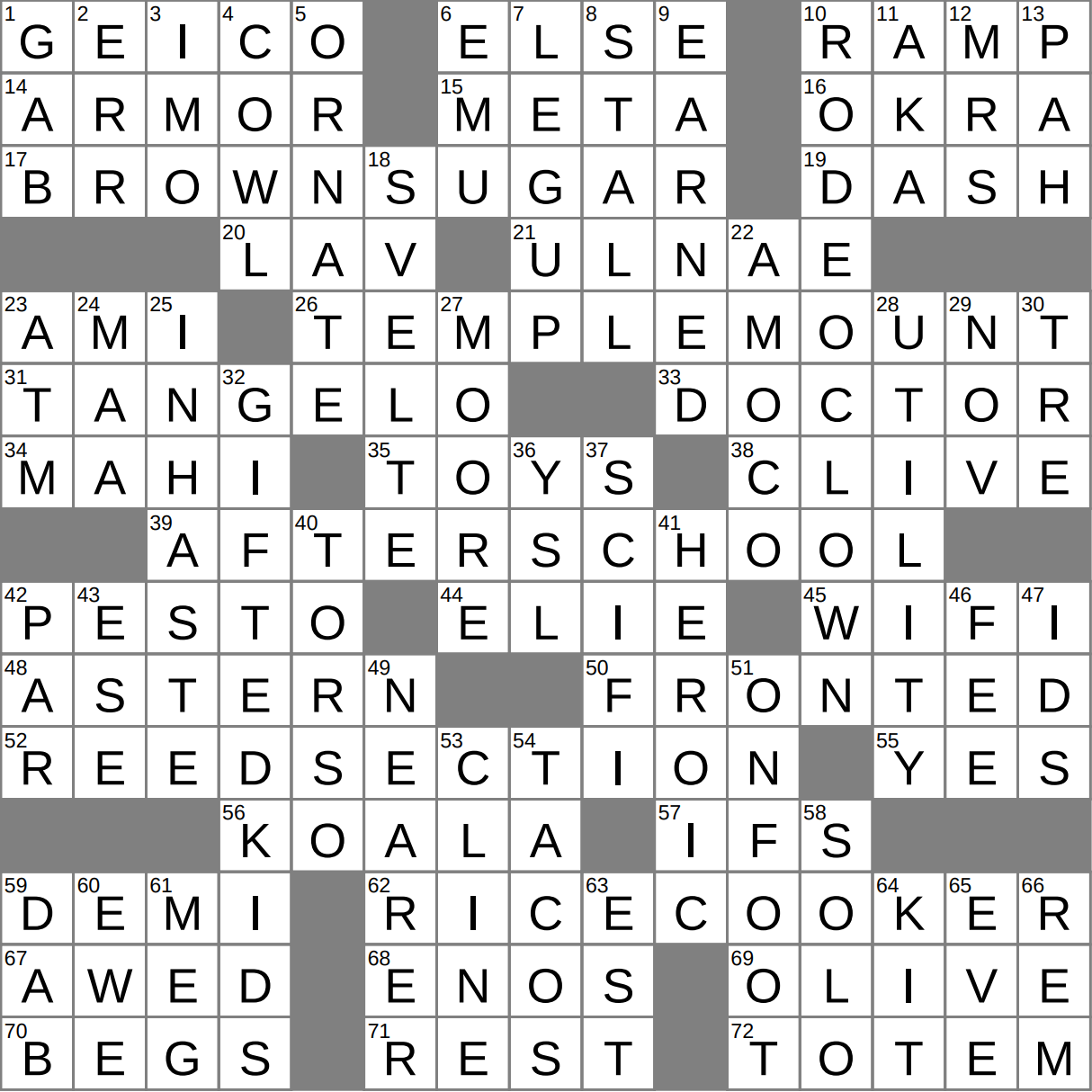 LA Times Crossword 5 Jan 26 Monday LAXCrossword