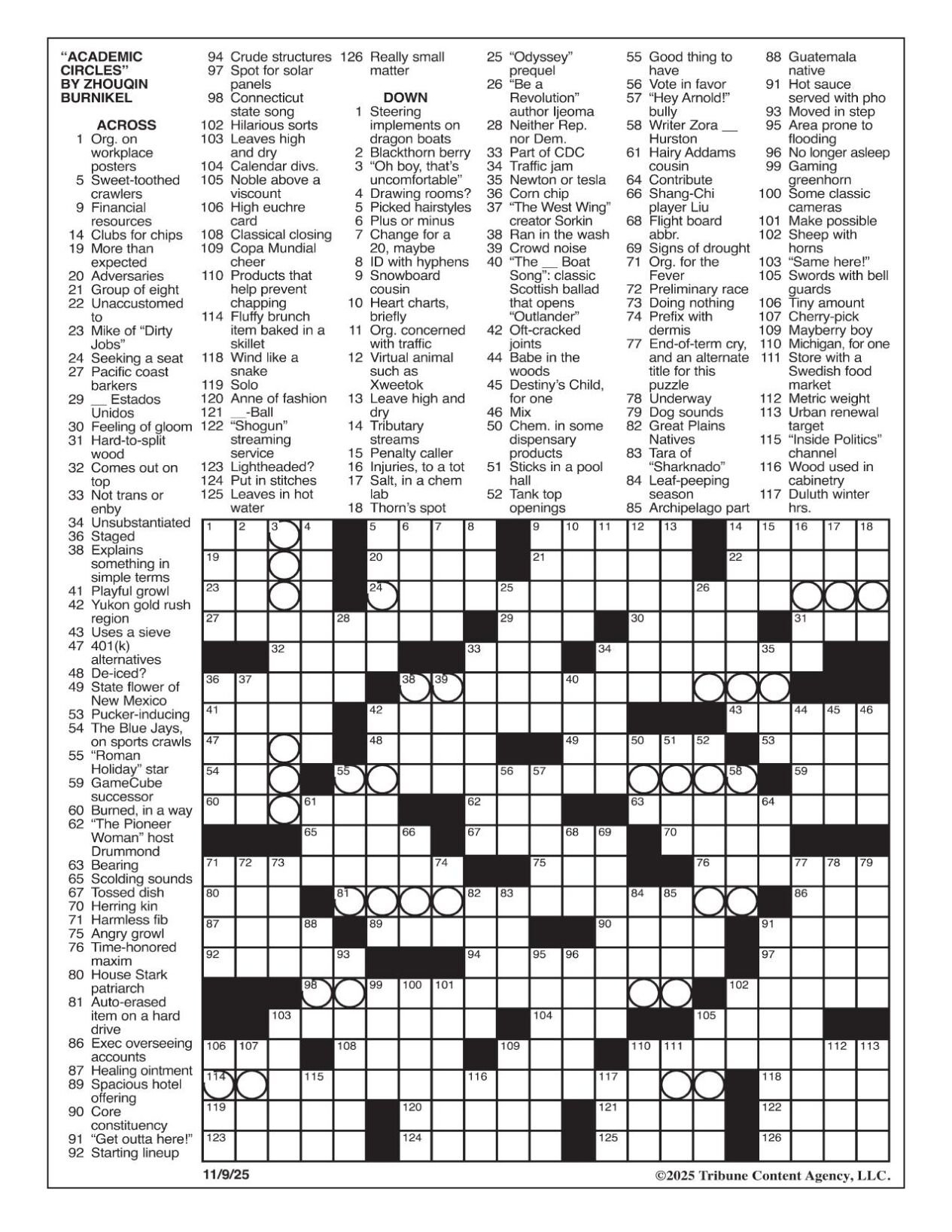 LA Times Crossword Nov 9 2025 Crosswords Yakimaherald LA Times Crossword Nov 9 2025 Crosswords Yakimaherald