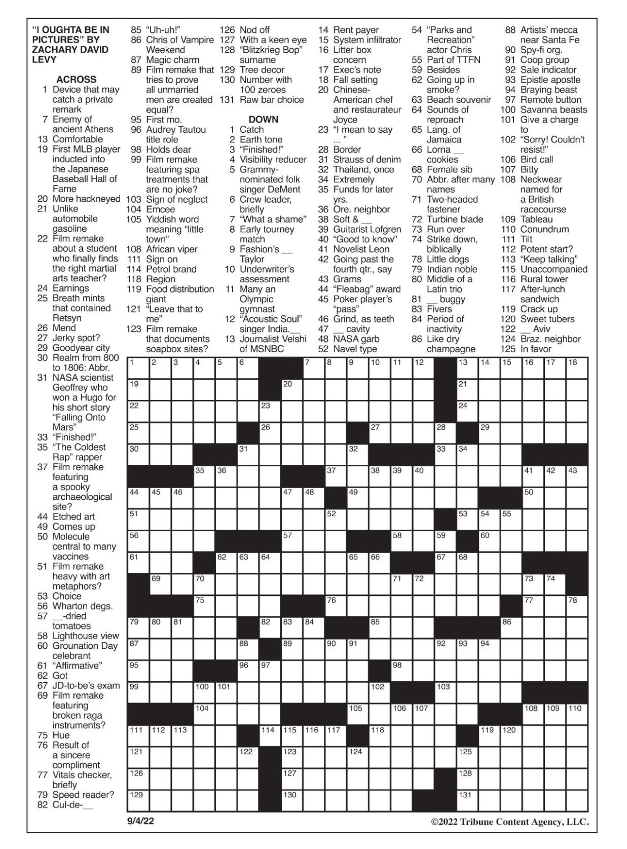 LA Times Crossword Sept 4 2022 Crosswords Yakimaherald