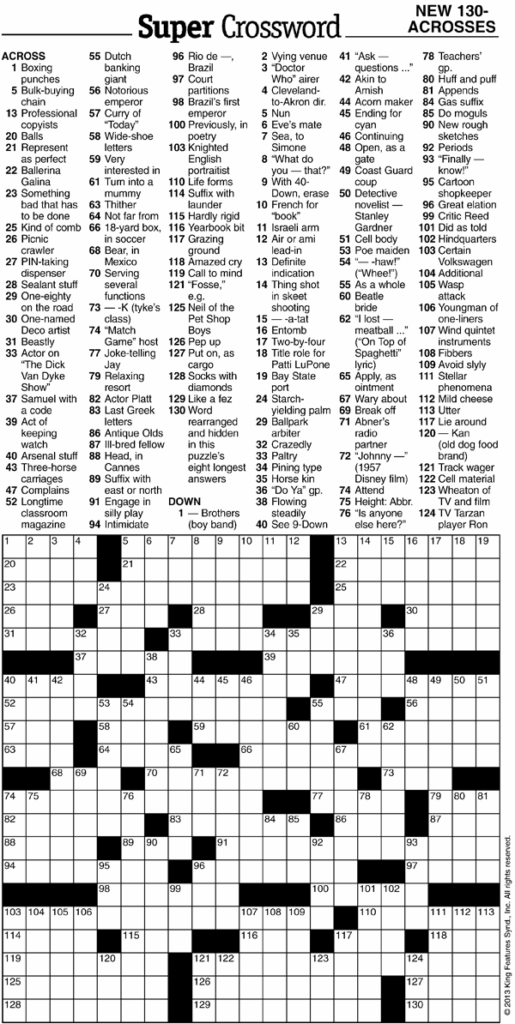 La Times Sunday Crossword Puzzle Free Printable Crosswords La Times Sunday Crossword Puzzle Free Printable Crosswords