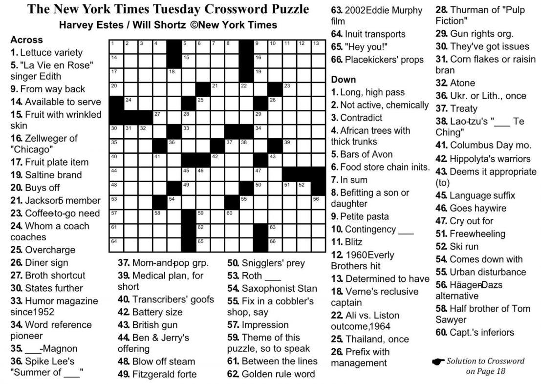 La Times Sunday Crossword Puzzle Solution Free Printable Crosswords La Times Sunday Crossword Puzzle Solution Free Printable Crosswords