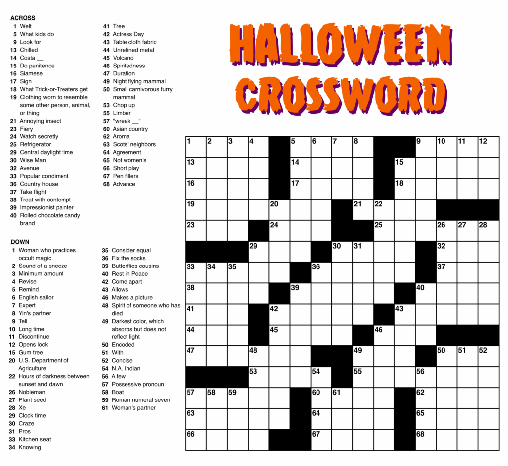 Large Printable Crossword Puzzles A Fun And Challenging Pastime