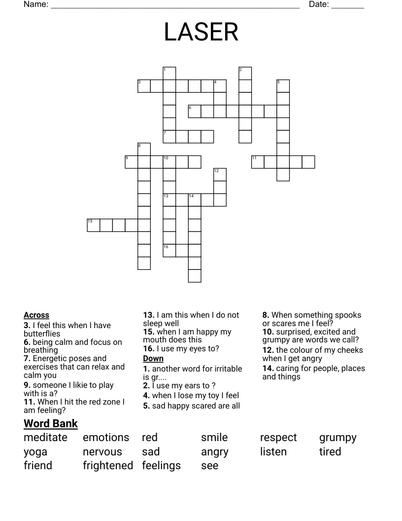 LASER Crossword WordMint