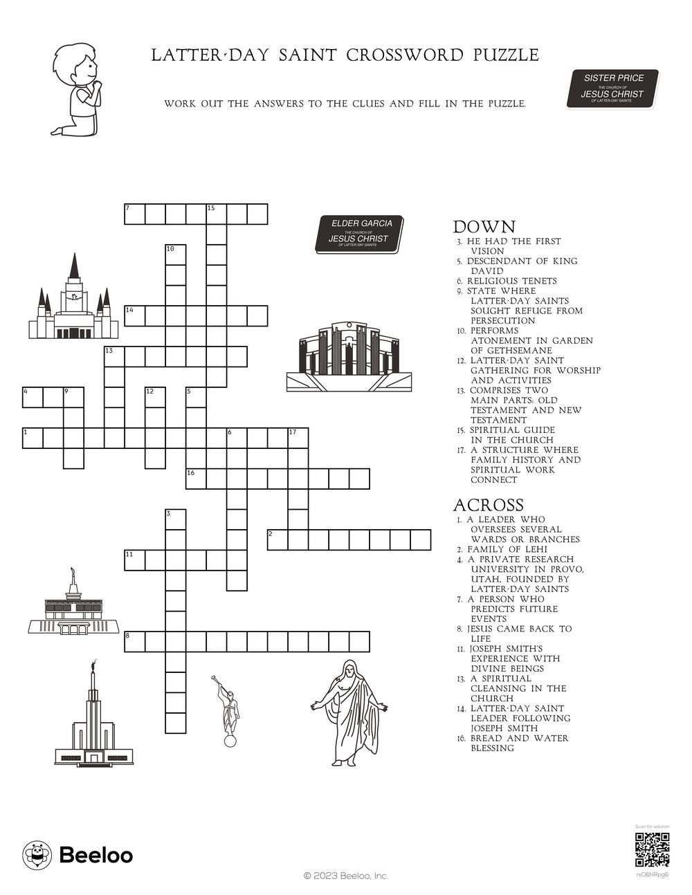 Latter Day Saint Crossword Puzzle Beeloo Printable Crafts And Activities For Kids Latter Day Saint Crossword Puzzle Beeloo Printable Crafts And Activities For Kids