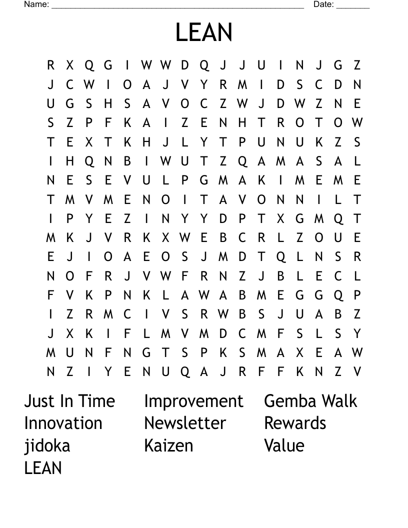 LEAN Word Search WordMint LEAN Word Search WordMint