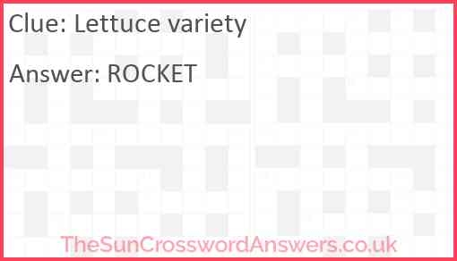 Lettuce Variety Crossword Clue TheSunCrosswordAnswers co uk