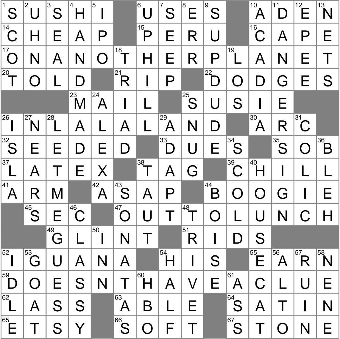 Like A Bed Sheet With No Creases Crossword Clue Archives LAXCrossword