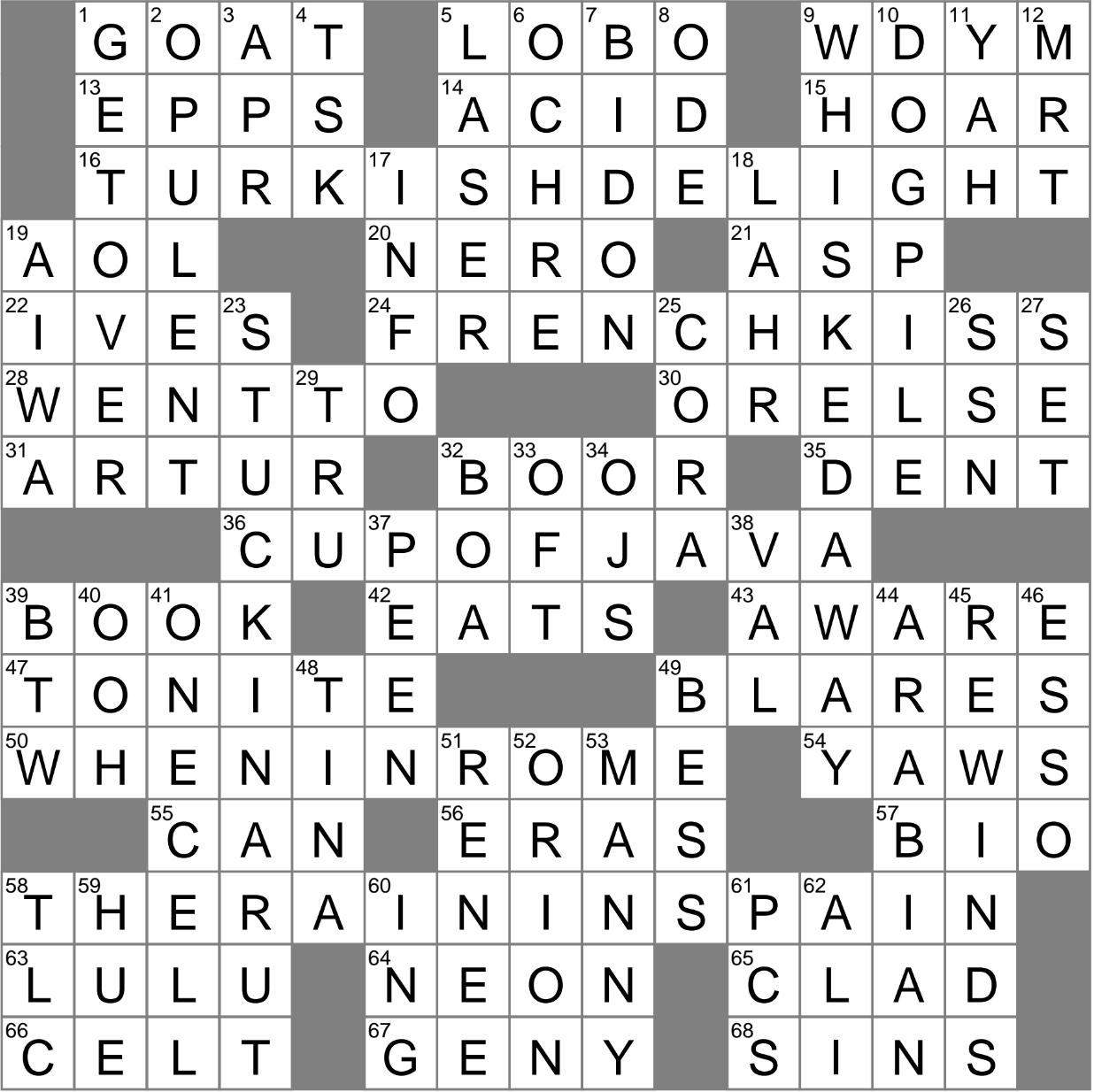 Luxurious Crossword Clue Archives LAXCrossword