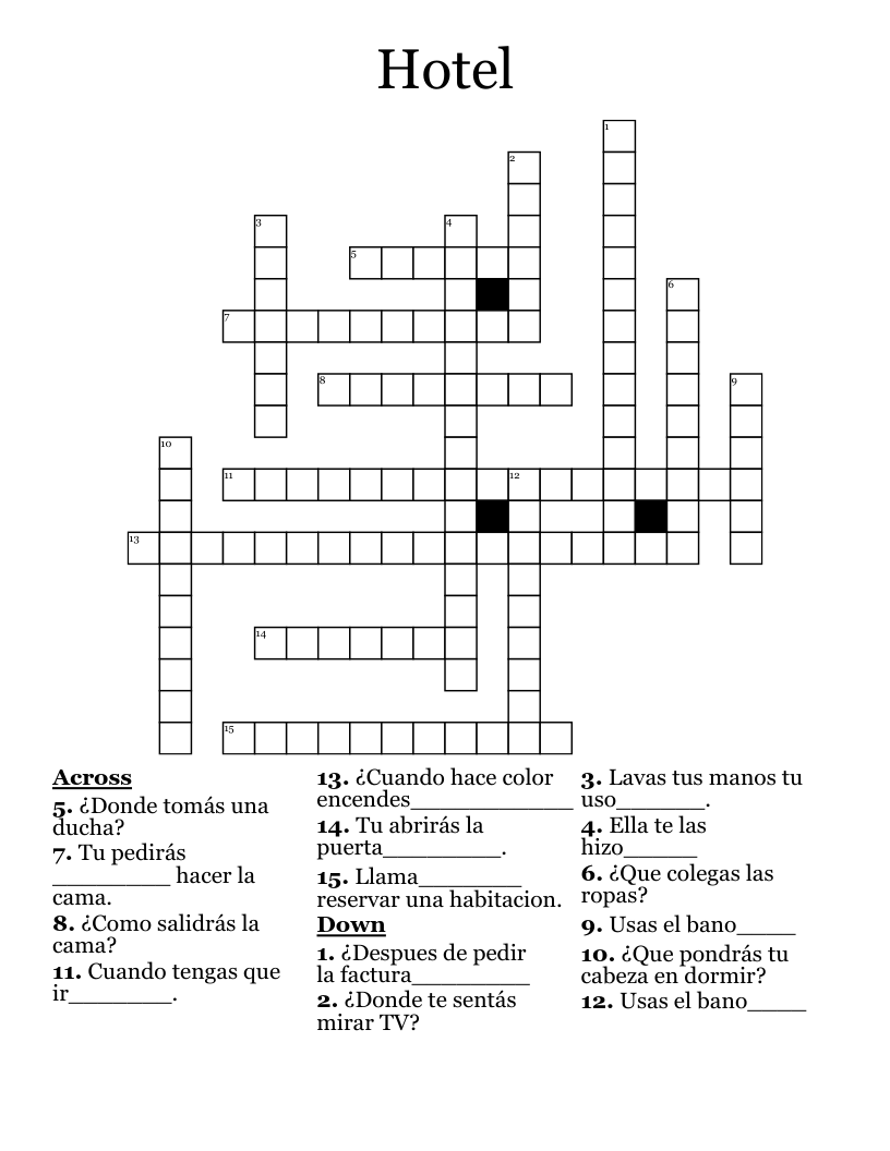 Luxurious Hotel Crossword Clue