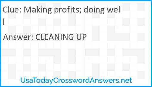 Making Profits Doing Well Crossword Clue UsaTodayCrosswordAnswers