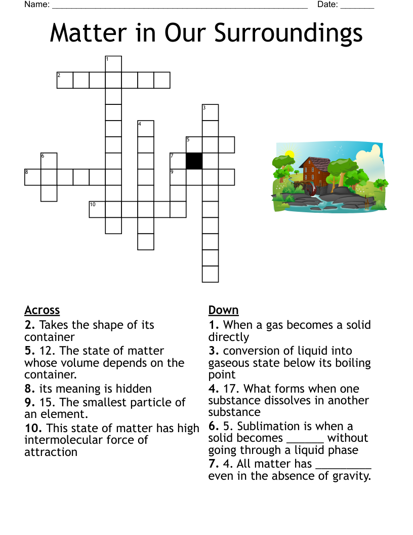 Matter In Our Surroundings Crossword WordMint