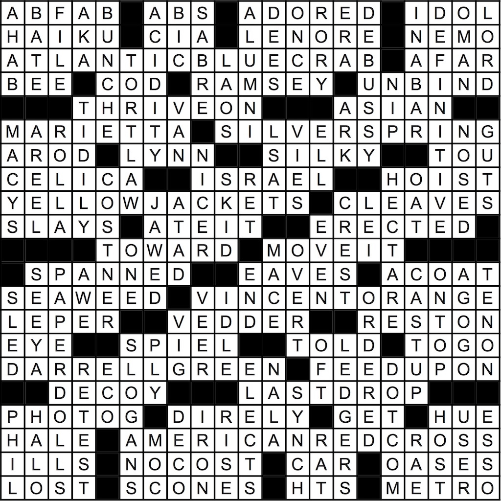 May 2018 Crossword Answer Key Washingtonian