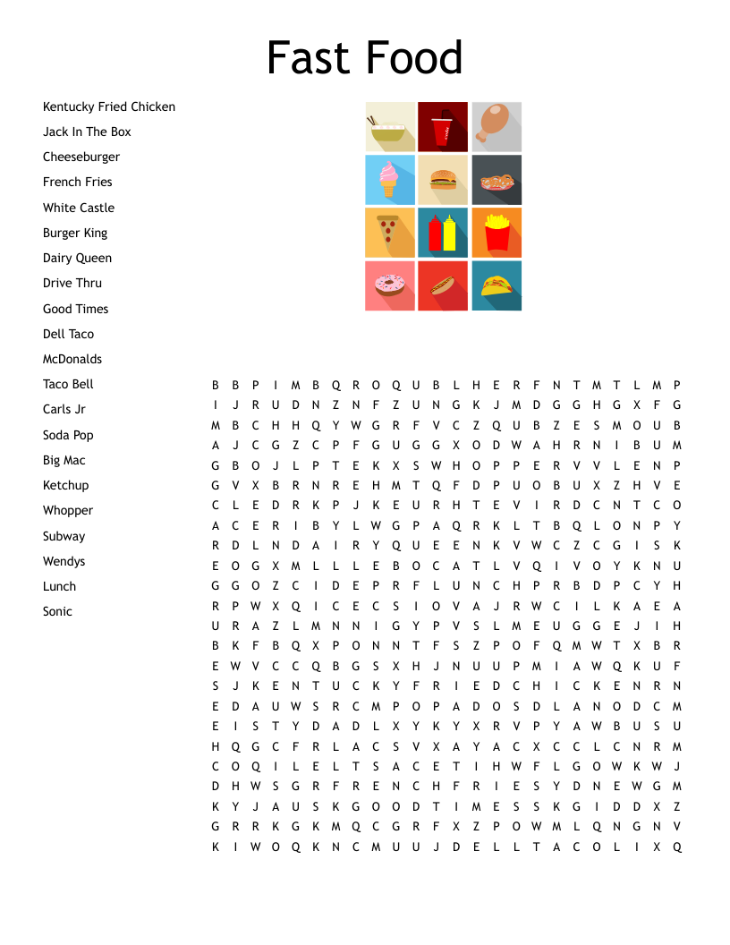 McDonald s Crossword WordMint