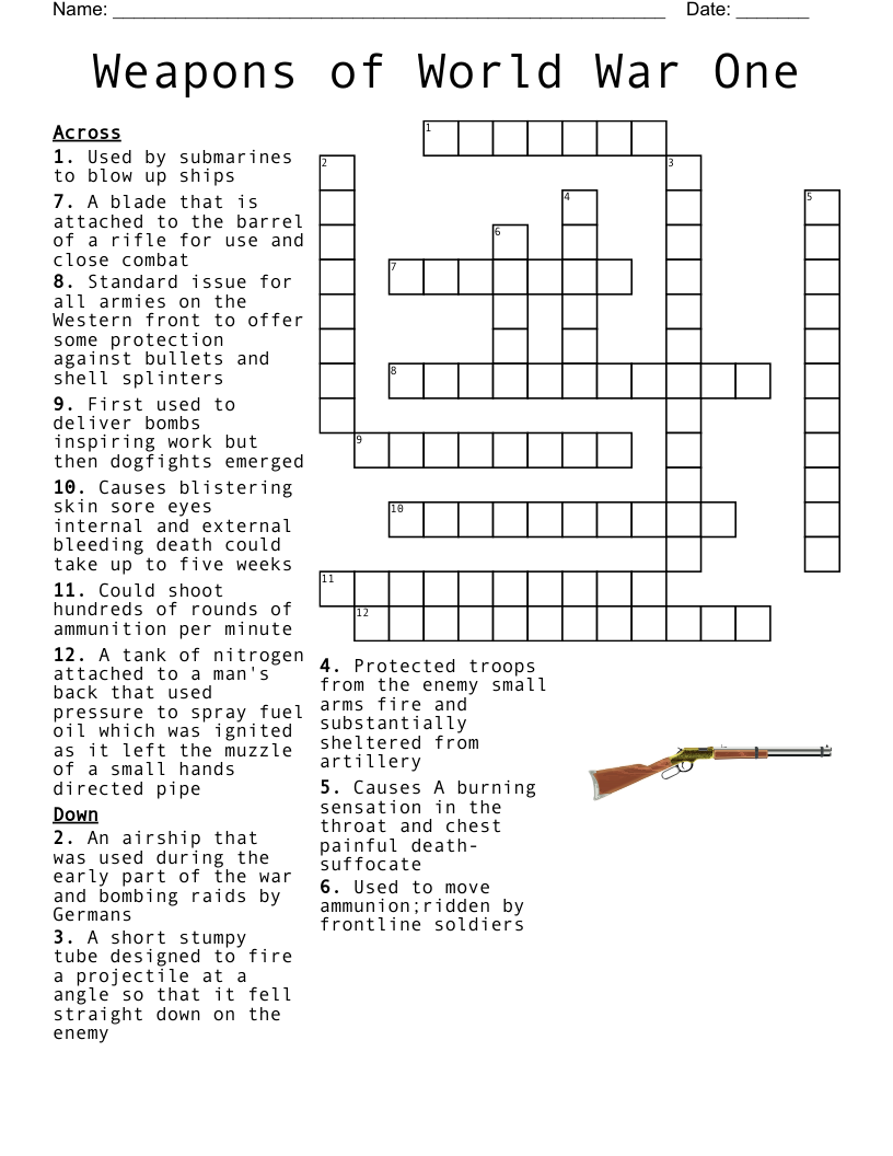 Medieval Weapons Crossword WordMint Medieval Weapons Crossword WordMint