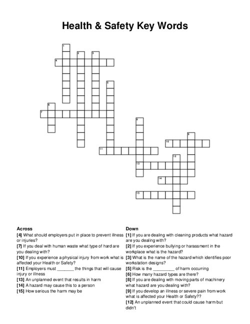 Mental Health Crossword