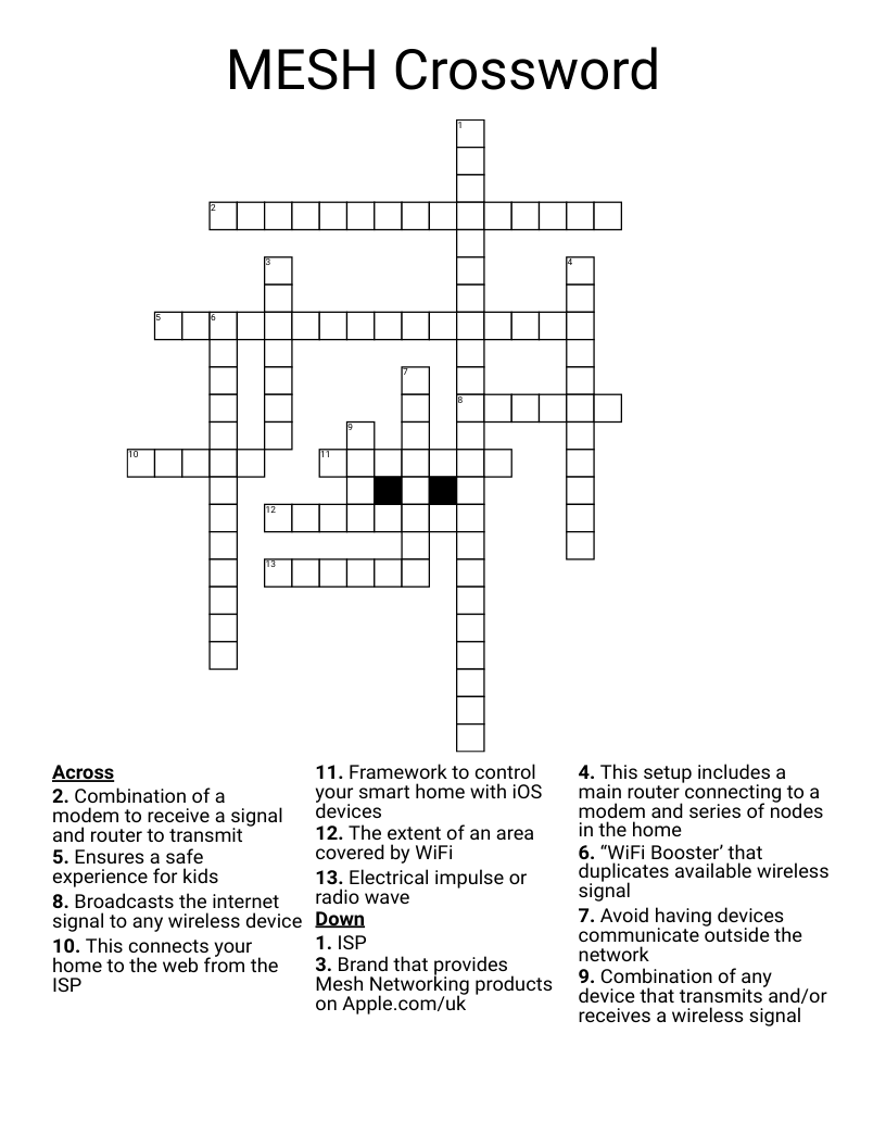 Mesh Network Crossword Puzzle Word Search WordMint Mesh Network Crossword Puzzle Word Search WordMint