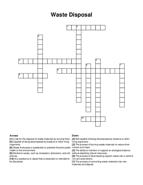 Metal Waste Crossword Puzzle Clue At Rosemary Henry Blog