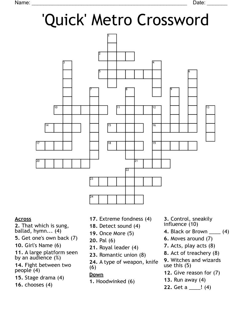 Metro Crossword Printable Free Crossword Puzzles To Print Metro Crossword Printable Free Crossword Puzzles To Print