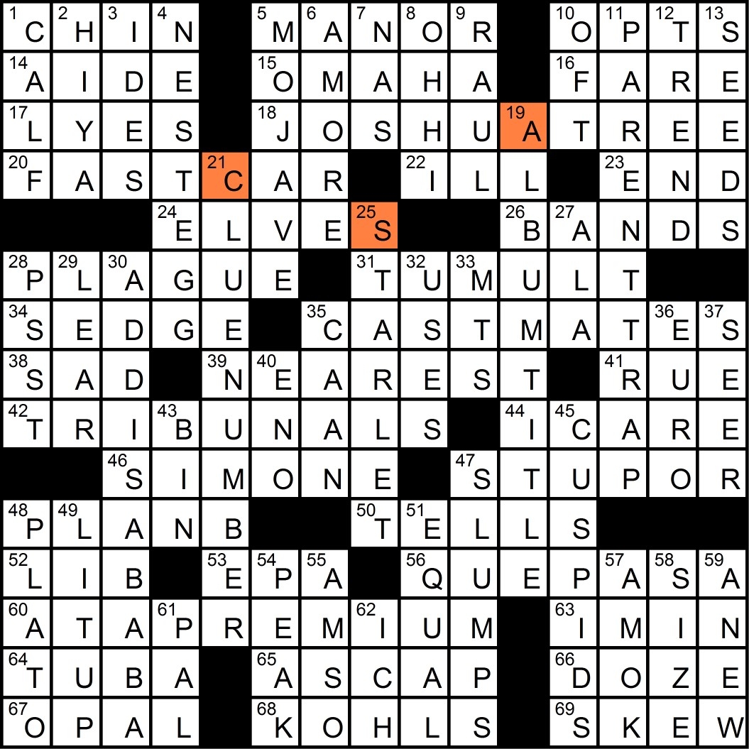 south pacific singer crossword clue