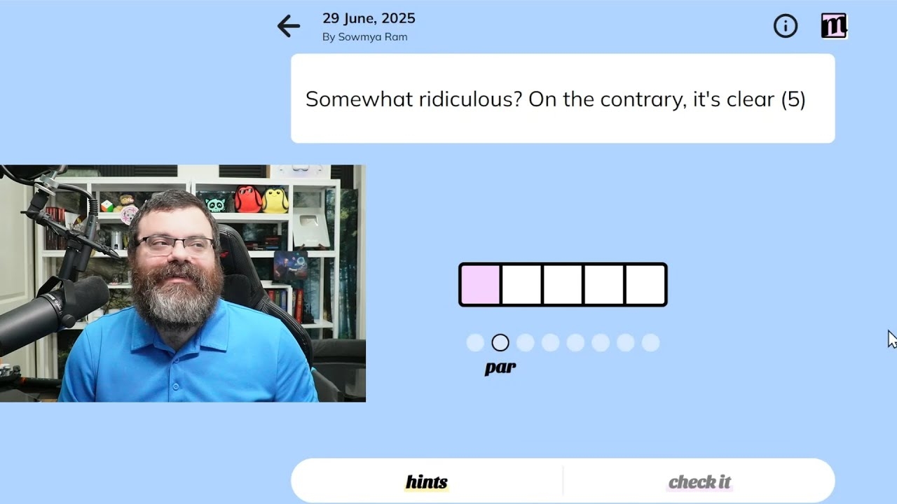 Minute Cryptic June 29th 2025 wordgames crypticcrossword crossword YouTube