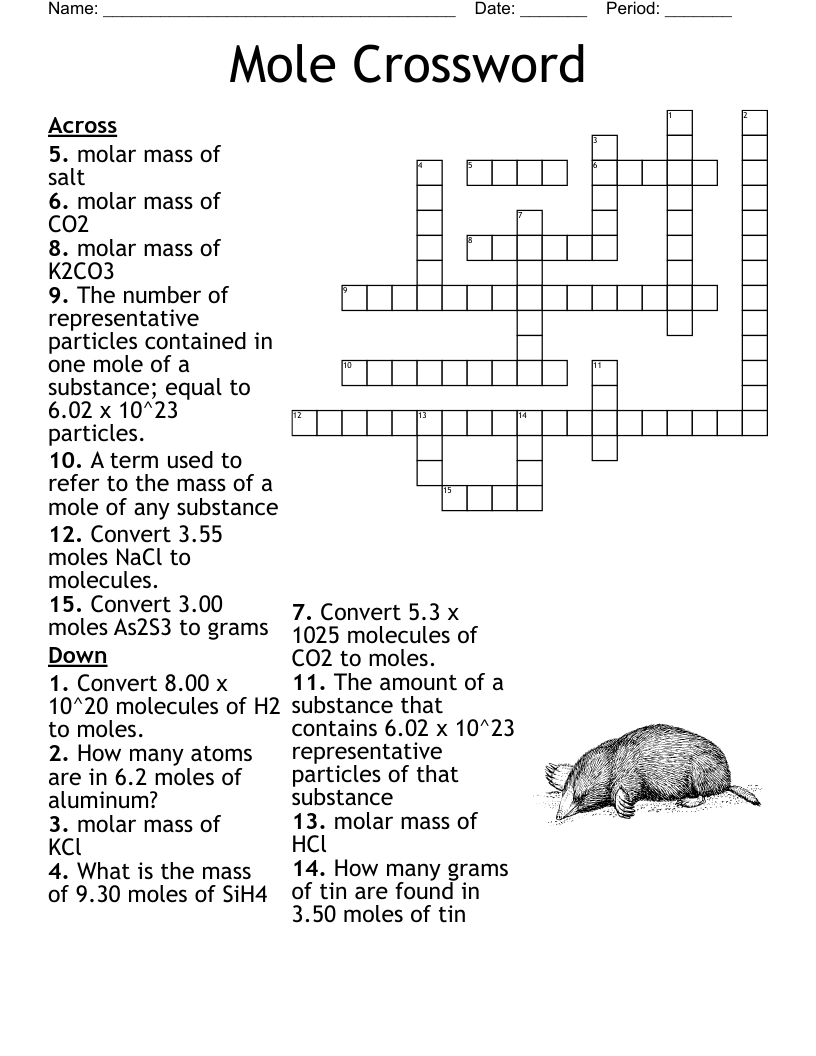 Mole Crossword WordMint Mole Crossword WordMint