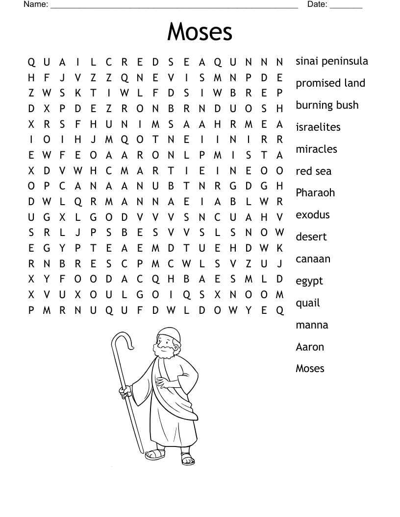Moses And The Exodus Crossword WordMint
