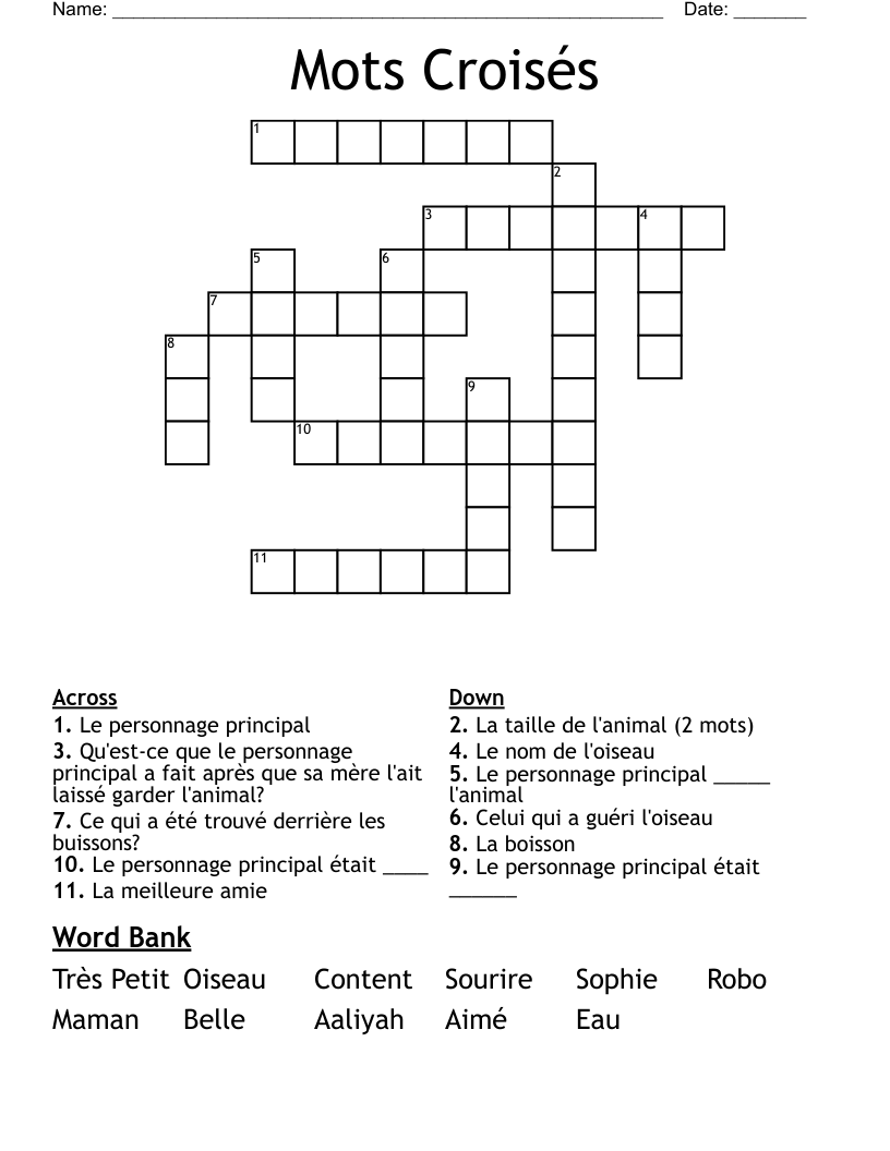 Mots Crois s Crossword WordMint