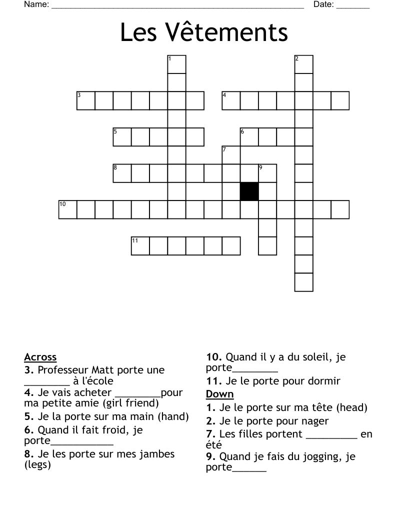 Mots Crois s Fran ais Crossword WordMint