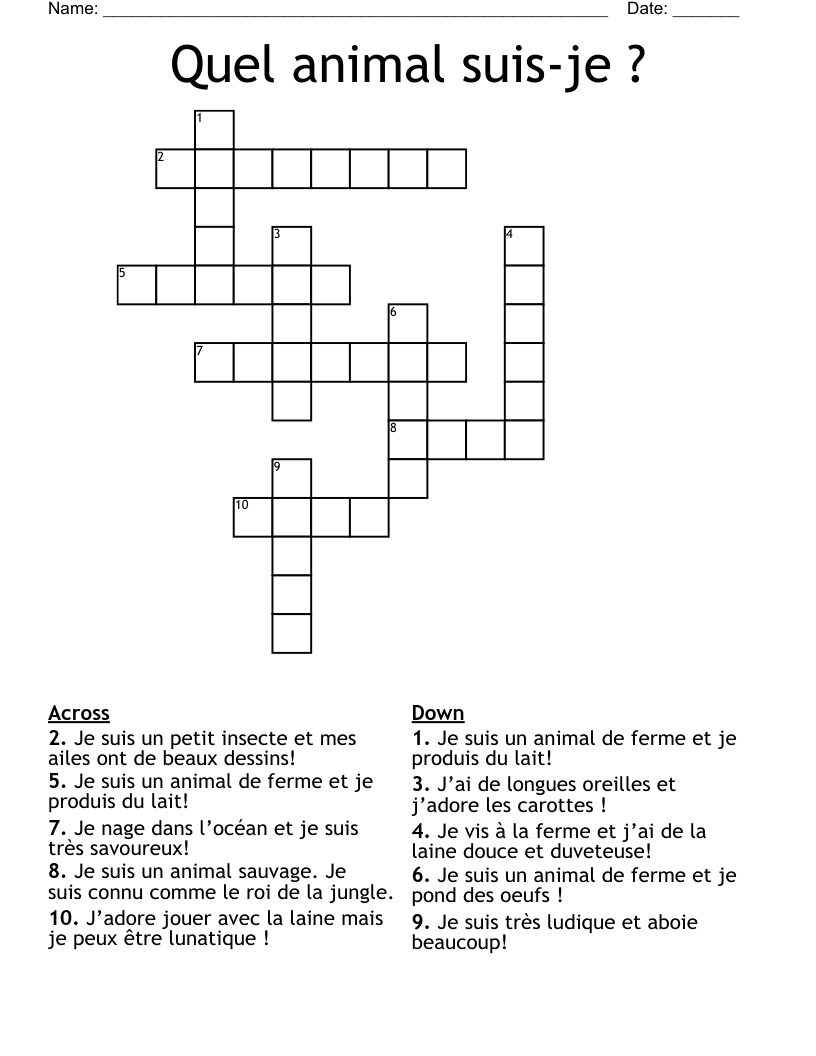 Mots Crois s La Nourriture Crossword WordMint
