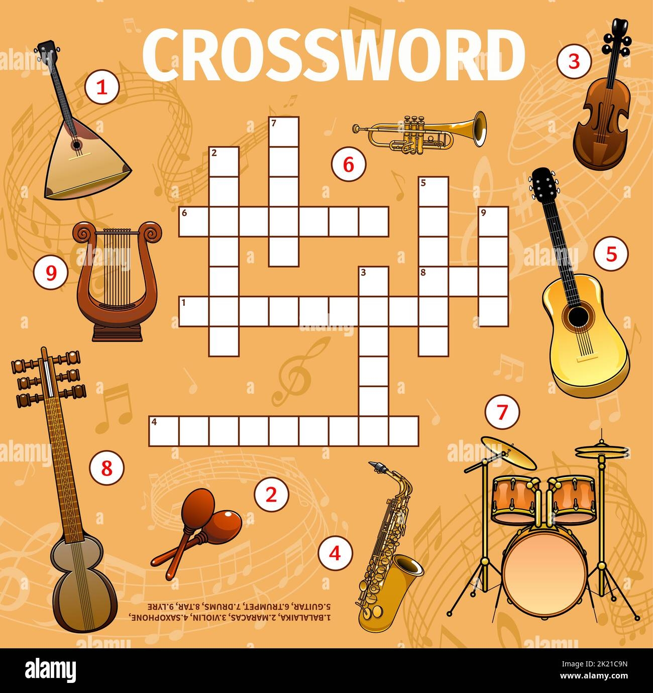 Musical Instruments And Sound Waves Crossword Grid Worksheet To Find Word Vector Quiz Game Kids Puzzle Crossword With Music Instruments Guitar Or Violin And Saxophone Maracas Drums And Trumpet Stock Vector Image Musical Instruments And Sound Waves Crossword Grid Worksheet To Find Word Vector Quiz Game Kids Puzzle Crossword With Music Instruments Guitar Or Violin And Saxophone Maracas Drums And Trumpet Stock Vector Image