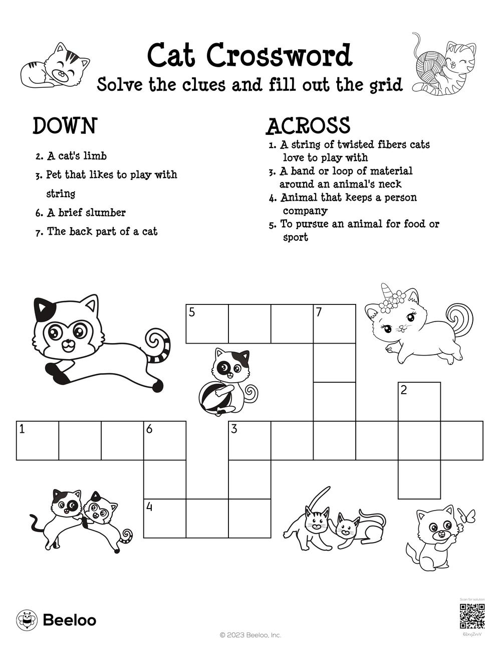 My Babies Dog Cat Crossword Puzzle Art Personalized Paw