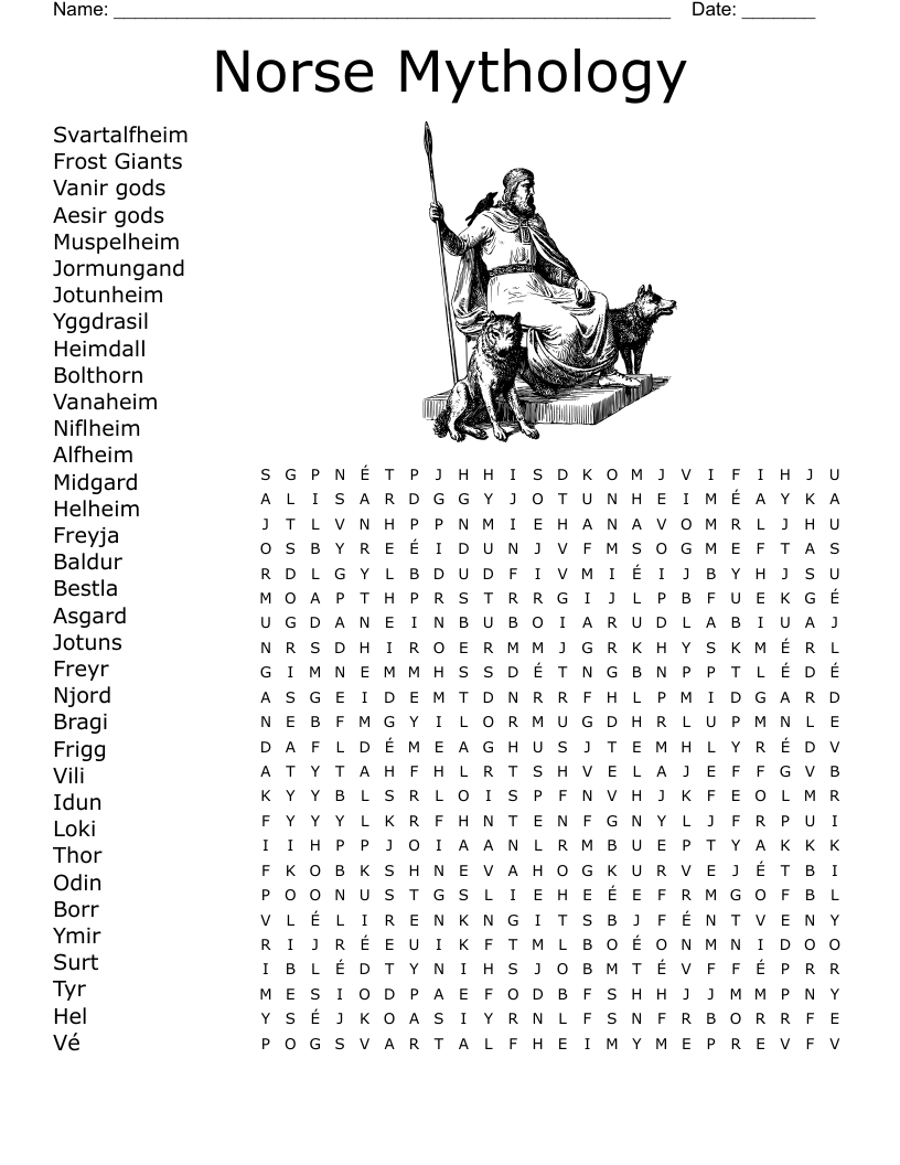 Mythology Pantheons And Creation Myths Crossword WordMint