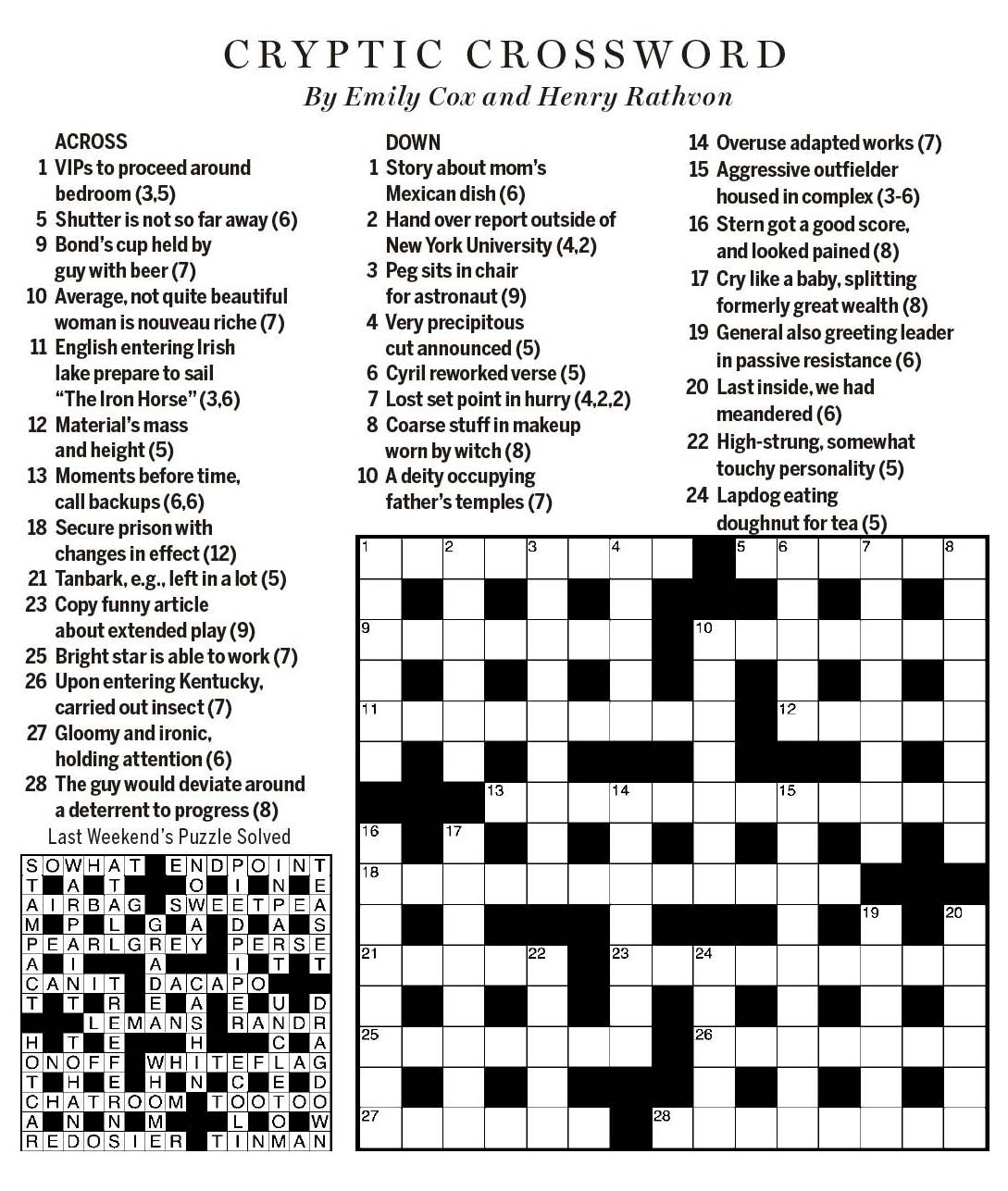 National Post Cryptic Crossword Forum Saturday May 5 2018 In For The Duration National Post Cryptic Crossword Forum Saturday May 5 2018 In For The Duration