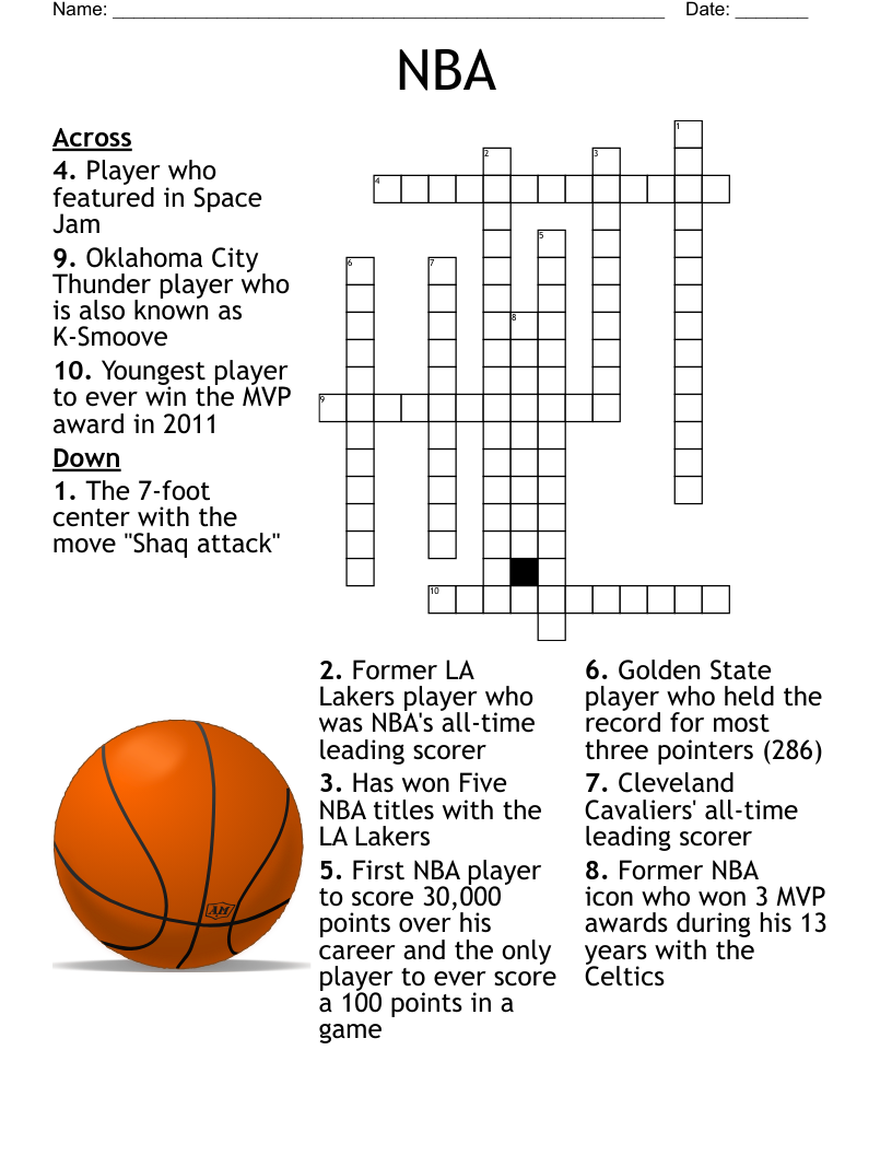 NBA Crossword WordMint
