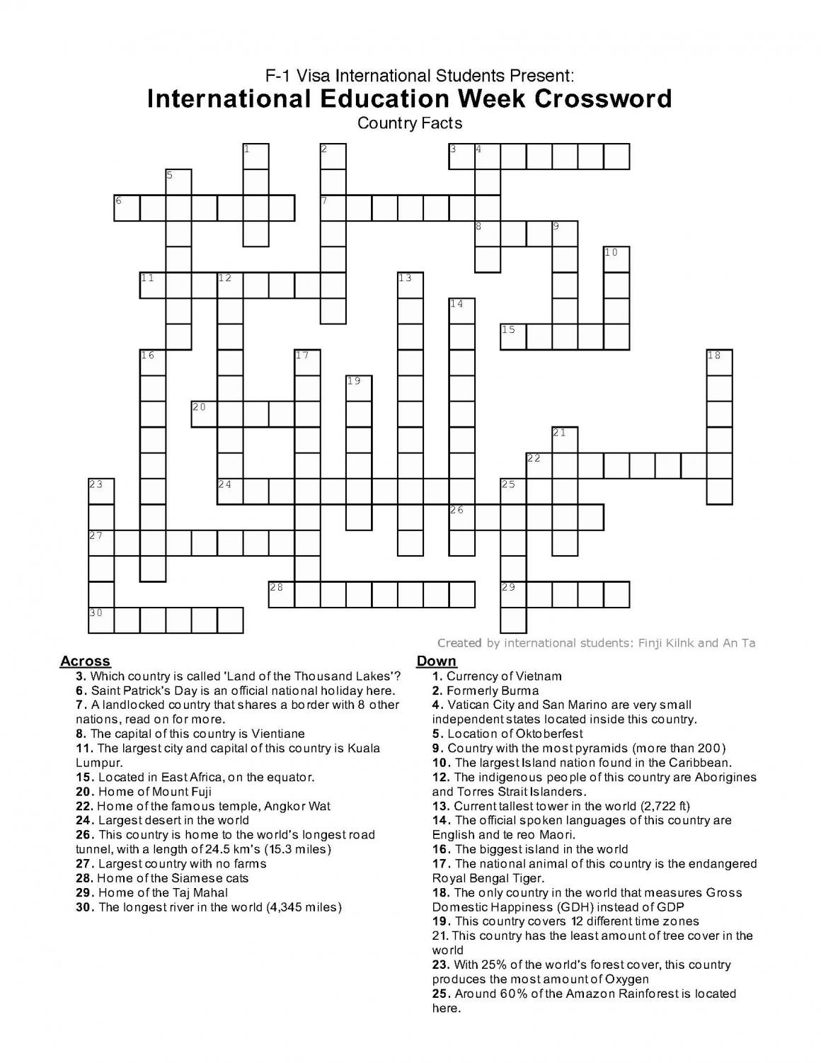 Need A Break Try This Crossword Puzzle Put Together By El Camino s International Students El Camino College The Union Need A Break Try This Crossword Puzzle Put Together By El Camino s International Students El Camino College The Union