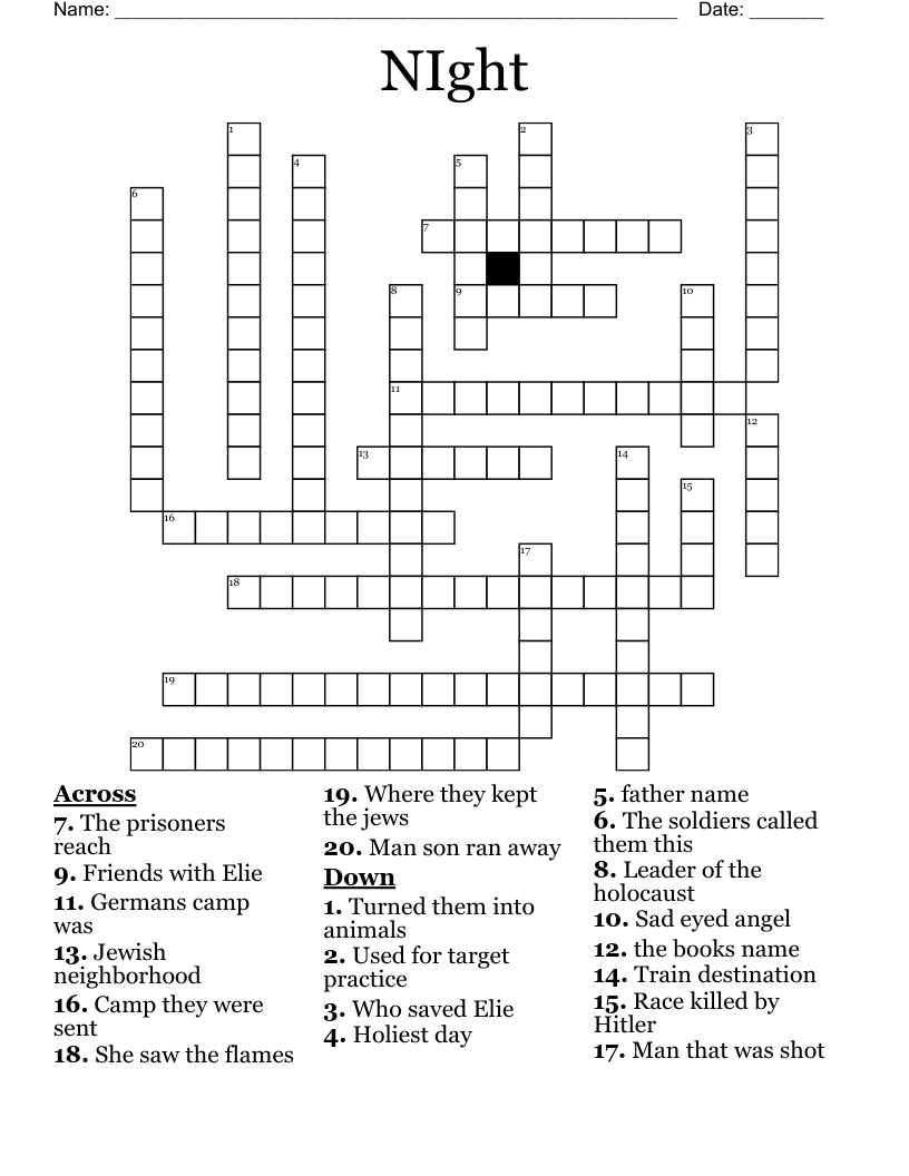 Night Author Wiesel Daily Themed Crossword