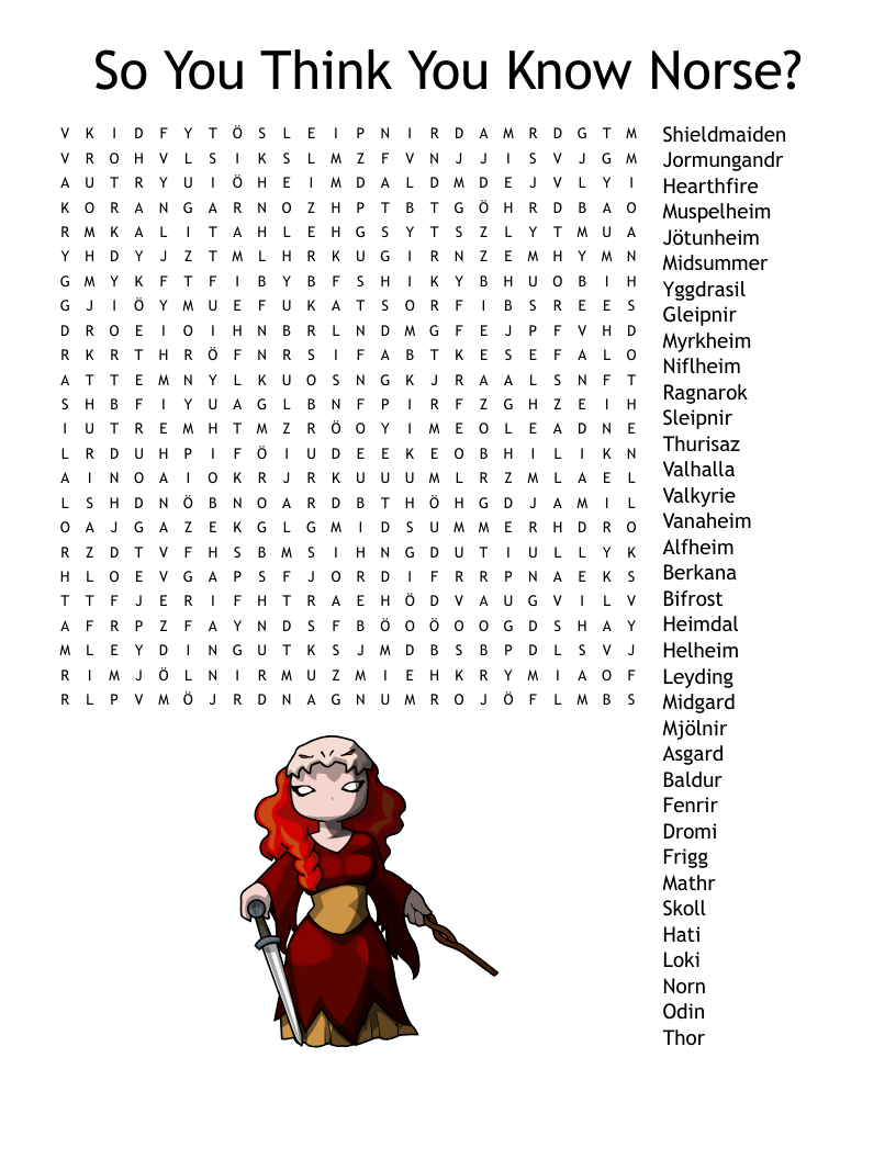 Norse Gods Crossword WordMint Norse Gods Crossword WordMint