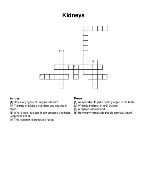 Nutrition Basics Crossword Puzzle